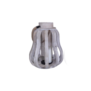 Windlicht Holz klein 38 cm hoch