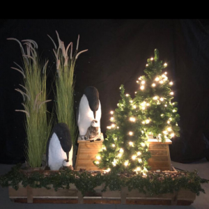 Weihnachts-Dekopaneele Pinguin 200 x 100 cm