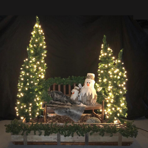 Weihnachts-Dekopaneele Bänkchen 200 x 100 cm