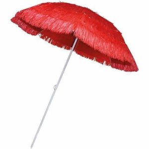 Raffia Sonnenschirm Rot