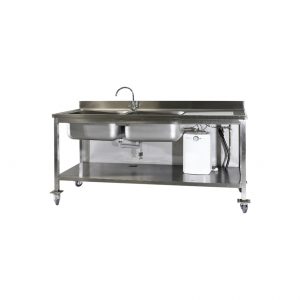 Edelstahl-Spültisch 200 x 70 x 100 cm + Boiler